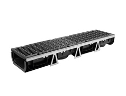 Лоток Ecoteck HEAVY 200.96 h116 с решеткой чугунной щелевой E600 (черный)
