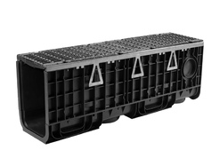 Лоток Ecoteck HEAVY 200.326 h351 с решеткой чугунной щелевой E600 (черный)