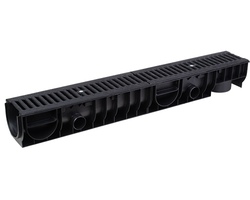 Лоток Ecoteck STANDART 100.125 h129 с решеткой чугунной, кл.С250