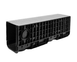Лоток Ecoteck STANDART 200.326 h331 с решеткой стальной штампованной кл.А15 (черный)