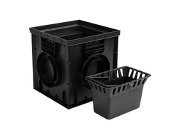 Дождеприемник L пластиковый 300х300 в сборе (черный)